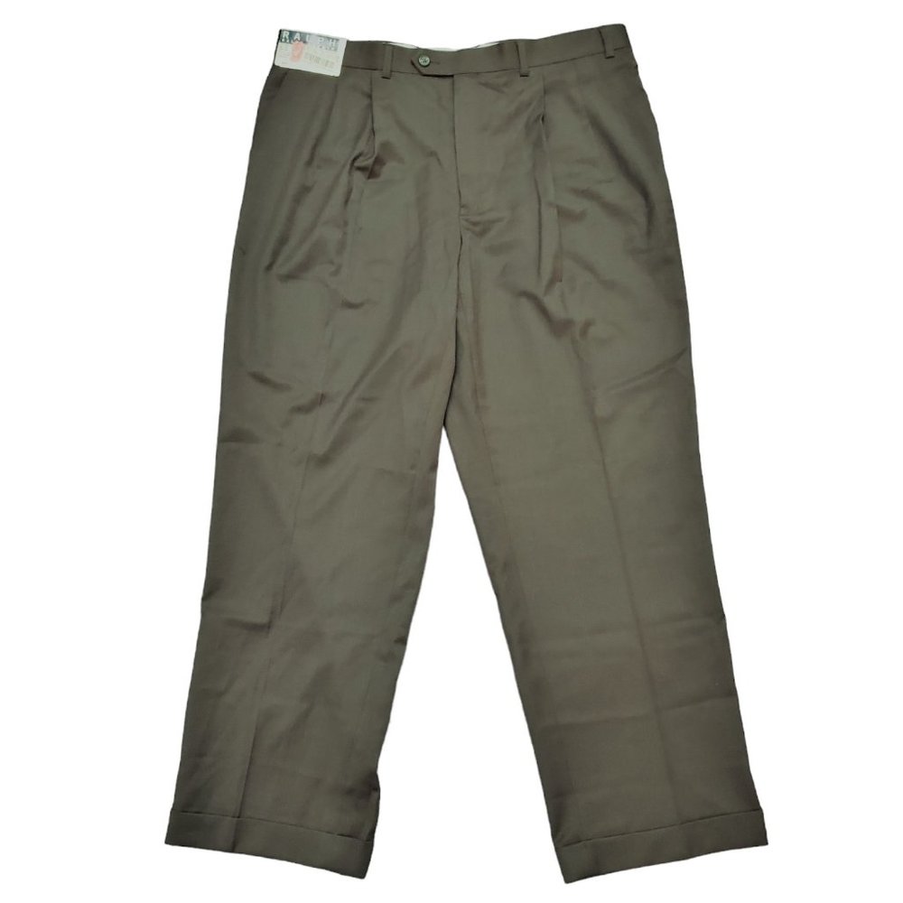 NWT Ralph Ralph Lauren Wool Brown 38x30 (Meas 36x28.5 13.5" Rise) Dress Pants A8